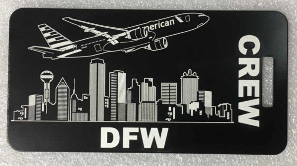 AA 777 over DFW black