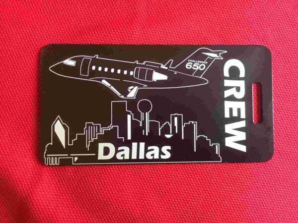 Challenger 650 over Dallas Luggage tag